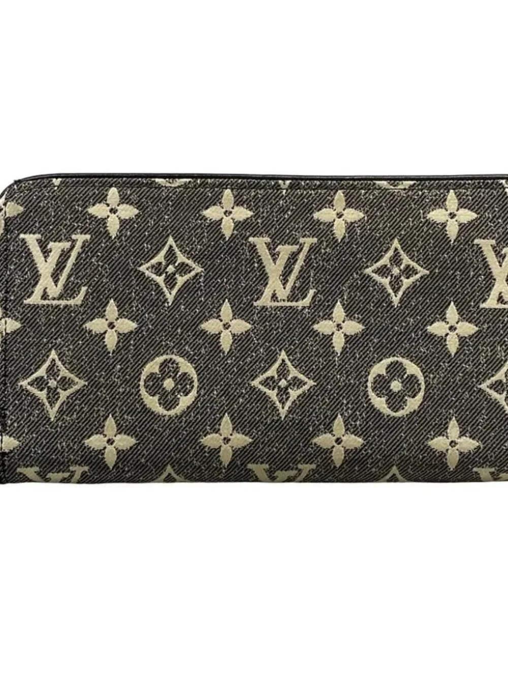 LOUIS VUITTON Zippy Wallet Gray Monogram Jacquard Denim RFID : confirmed